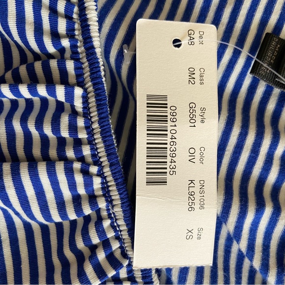 J. Crew off the shoulder ruffle bodysuit Blue and white striped - XS - NWT - Picture 7 of 8